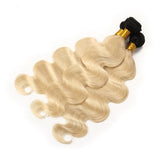 Blonde body wave human hair bundles 100 grams #1b613.