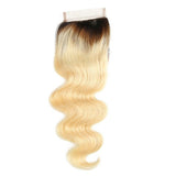 Body Wave Blonde Transparent Closure 1B613 Human Hair