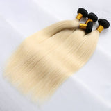 Straight human hair #1b613 blonde bundles, 100 grams.