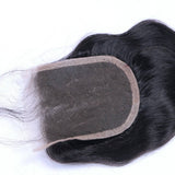 Body wave 4x4 virgin human hair closure in natural black.