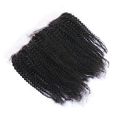 13x4 Kinky Curly Natural Black Transparent Frontal Hairpiece