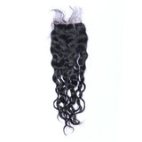 Natural curly 4x4 black virgin human hair closure