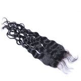 Natural curly 4x4 virgin human hair black closure.