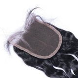 Natural curly 4x4 virgin human hair closure in natural black.