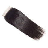 Straight 4x4 Virgin Human Hair Natural Black Transparent Closure 