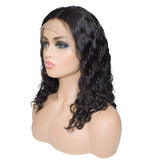 Bob style natural wave lace frontal wig in natural black #1B.