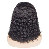 Bob Style Water Wave 13*4 Transparent Frontal Lace Wig in Natural Black #1B.