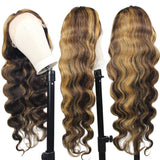 #4/27 Highlight Honey Blonde 13x4 Frontal Lace Wig, Body Wave Style