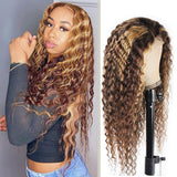 #4/27 Highlight Honey Blonde Deep Wave Lace Wig