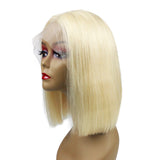 #613 blonde bob style transparent frontal lace wig on mannequin head