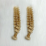 Deep wave #613 blonde human hair bundles, two pieces, 100 grams each.