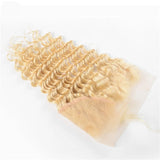 #613 deep wave blonde transparent frontal human hair with 13x4 lace.