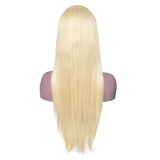 613 straight blonde lace frontal wig, 13x4 transparent lace, 180% density.