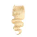 #613 Body Wave 4x4 Blonde Transparent Human Hair Closure