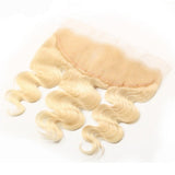 #613 body wave 13x4 blonde transparent frontal hairpiece