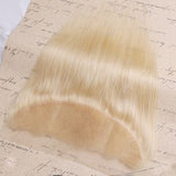 613 Straight 13x4 Blonde Transparent Frontal, Human Hair, Close-up View