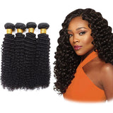 Brazilian Deep Curly Virgin Human Hair Bundles in Natural Black, 100 grams each, showcasing rich, voluminous curls.