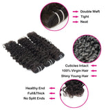 Italy Curly Virgin Human Hair Natural Black Bundles with tight, neat curls, intact cuticles, and healthy ends.