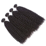 Kinky curly virgin human hair natural black bundles, 100 grams.