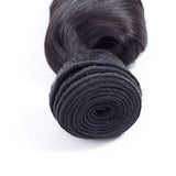 Loose wave virgin human hair bundle, natural black, curly, 100 grams.