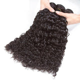 Natural curly virgin human hair extensions in natural black.