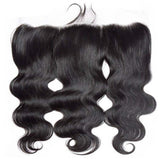 human hair natural black lace frontal