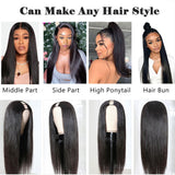 Straight #1B Natural Black U Part Wig, 100% Virgin Human Hair, 180% Density, versatile styling options.