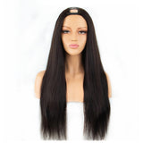 Straight #1B Natural Black U Part Wig, Virgin Human Hair, 180% Density