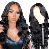 Body Wave Full Frontal 13*4 Transparent Lace Wig Natural Black