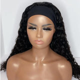 Deep Wave Glueless Headband Wig in Natural Black, 180% Density