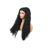 Water Wave Glueless Headband Wig, Natural Black, 180% Density, Premium Human Hair.