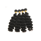 Loose Deep Curly Virgin Human Hair Bundles in Natural Black, 100 grams, with bouncy curls and natural luster.