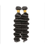 Loose Deep Curly Virgin Human Hair Bundles in Natural Black, 100 grams.