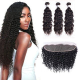 3 Bundle Deals With 13*4 Transparent Frontal Natural Curly Virgin Human Hair Natural Black Human Hair Weave Deals Body Wave