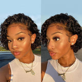 Bob Style Curly Pixie Cut Human Hair