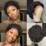 Bob Style Curly Pixie Cut Human Hair