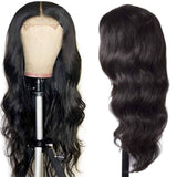 Transparent Closure Lace Wig Natural Black