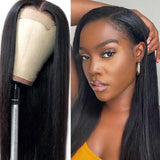 Transparent Closure Lace Wig Natural Black